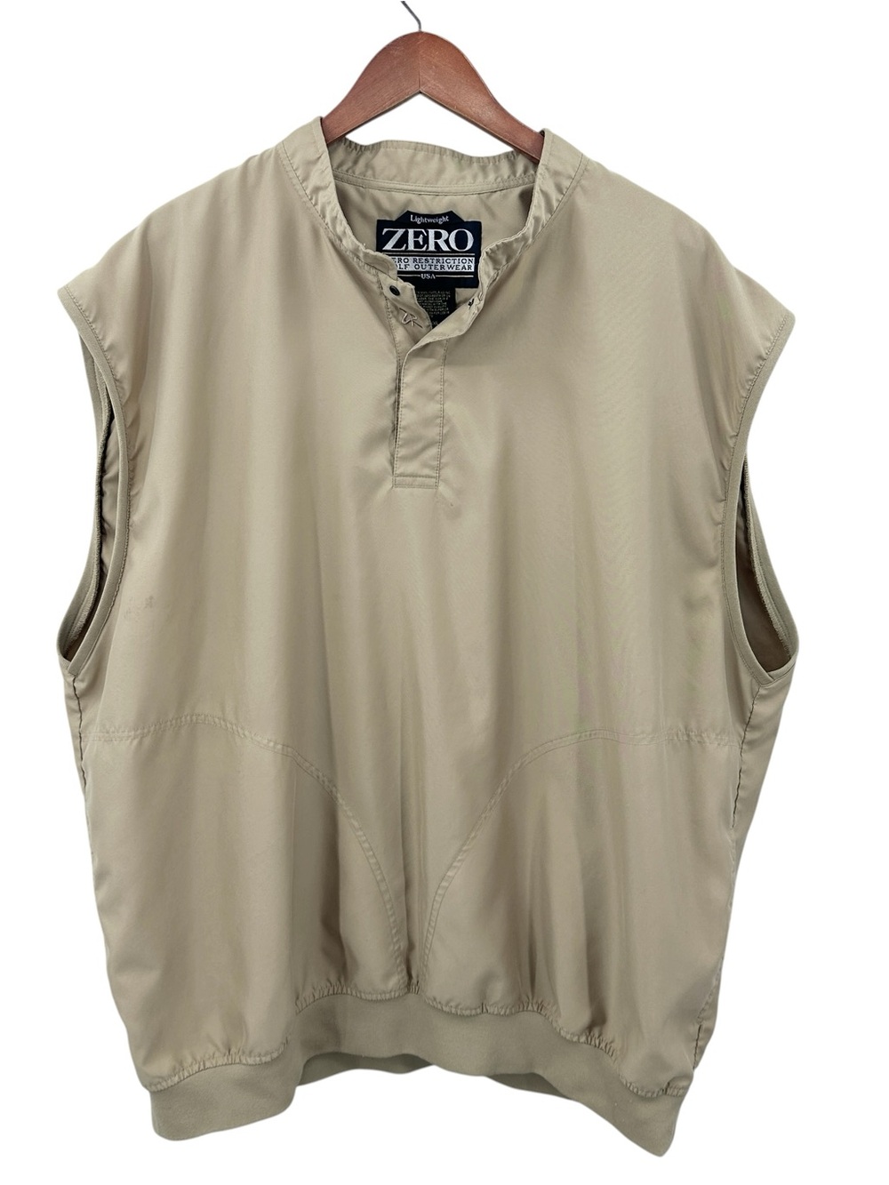ZERO RESTRICTION Vest Golf Outerwear Sleeveless Jacket Tan